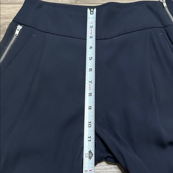 A.L.C. High Rise Double Side Zip Crepe Trousers Pants Tailored Black Size 4 - Picture 14 of 16